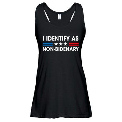 Non Bidenary Shirt I Identify As Non Bidenary Anti Biden American US Flag Ladies Essential Flowy Tank