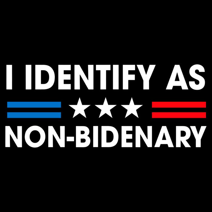 Non Bidenary Shirt I Identify As Non Bidenary Anti Biden American US Flag Womens T-Shirt