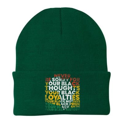 Never Be Sorry Black History Month Juneteenth African Gifts Knit Cap Winter Beanie