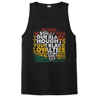 Never Be Sorry Black History Month Juneteenth African Gifts PosiCharge Competitor Tank