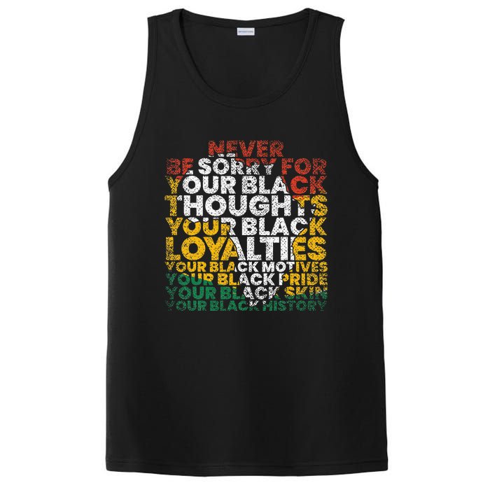 Never Be Sorry Black History Month Juneteenth African Gifts PosiCharge Competitor Tank