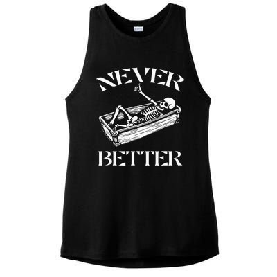 Never Better Skeleton Ladies PosiCharge Tri-Blend Wicking Tank