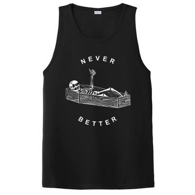 Never Better Skull Skeleton In The Coffin Halloween PosiCharge Competitor Tank