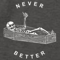 Never Better Skull Skeleton In The Coffin Halloween Vector Backpack
