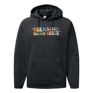 Normalize Being Sober Sobriety Addiction Recovery Motivation Performance Fleece Hoodie