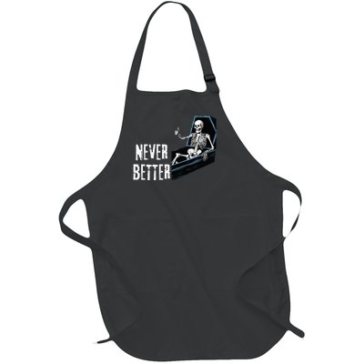 Never Better Skeleton Skull Full-Length Apron With Pockets