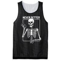 Never Better Skeleton Skeletal Optimism Graphic Mesh Reversible Basketball Jersey Tank