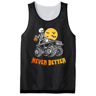 Never Better Skeleton Funny Skull Mesh Reversible Basketball Jersey Tank