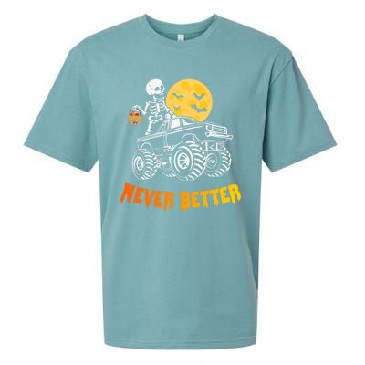 Never Better Skeleton Funny Skull Sueded Cloud Jersey T-Shirt