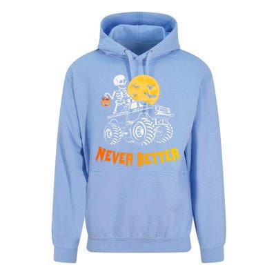 Never Better Skeleton Funny Skull Unisex Surf Hoodie