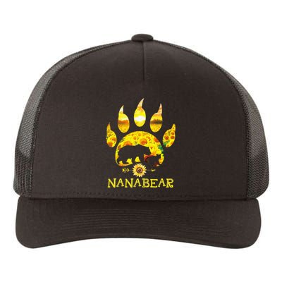 Nana Bear Sunflower Funny Mother's Day Gift Yupoong Adult 5-Panel Trucker Hat