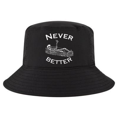 Never Better Skeleton Lazy Halloween Costume Funny Skull Cool Comfort Performance Bucket Hat