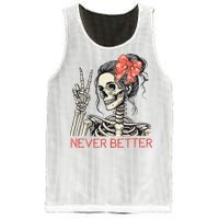 Never Better Skeleton Halloween Skull Mom Mesh Reversible Basketball Jersey Tank