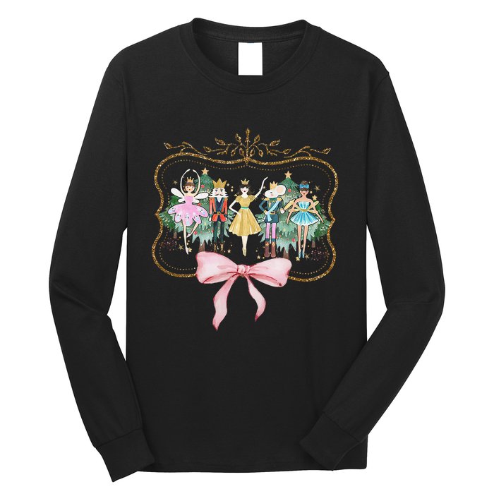 Nutcracker Ballet Sugar Plum Fairy Retro Christmas Long Sleeve Shirt