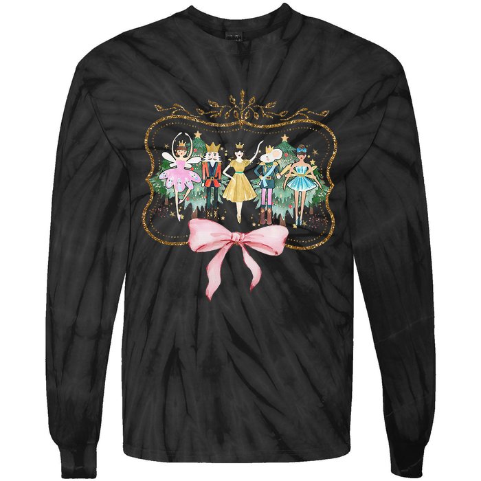 Nutcracker Ballet Sugar Plum Fairy Retro Christmas Tie-Dye Long Sleeve Shirt