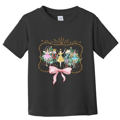Nutcracker Ballet Sugar Plum Fairy Retro Christmas Toddler T-Shirt