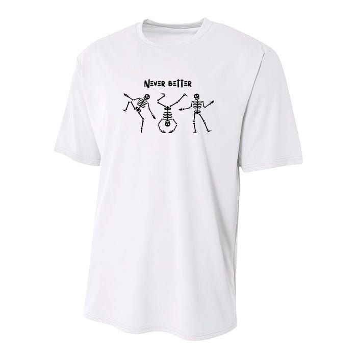 Never Better Skeleton Youth Performance Sprint T-Shirt