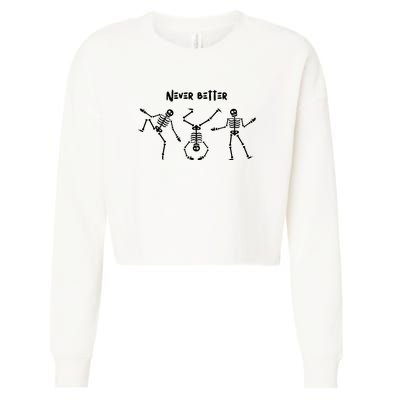 Never Better Skeleton Cropped Pullover Crew