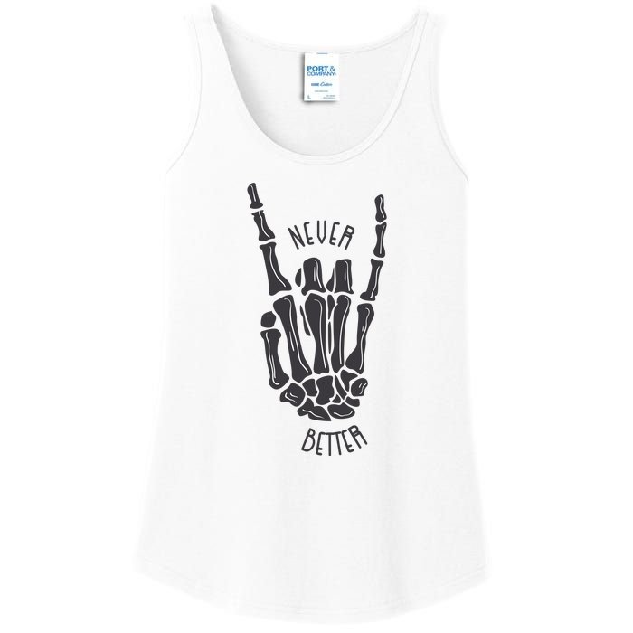 Never Better Skeleton Ladies Essential Tank