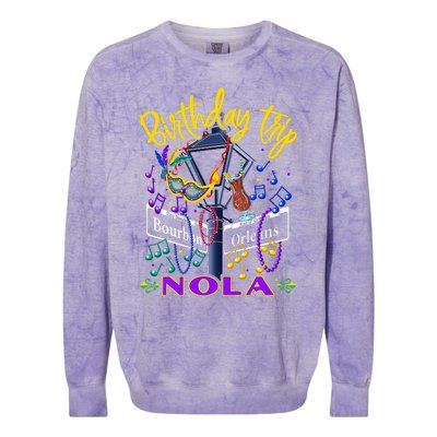 Nola Birthday Trip New Orleans Girl Trip Vacay Colorblast Crewneck Sweatshirt