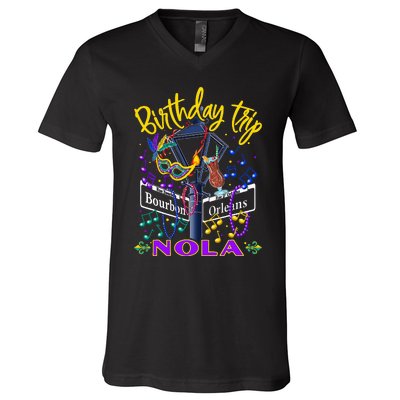 Nola Birthday Trip New Orleans Girl Trip Vacay V-Neck T-Shirt