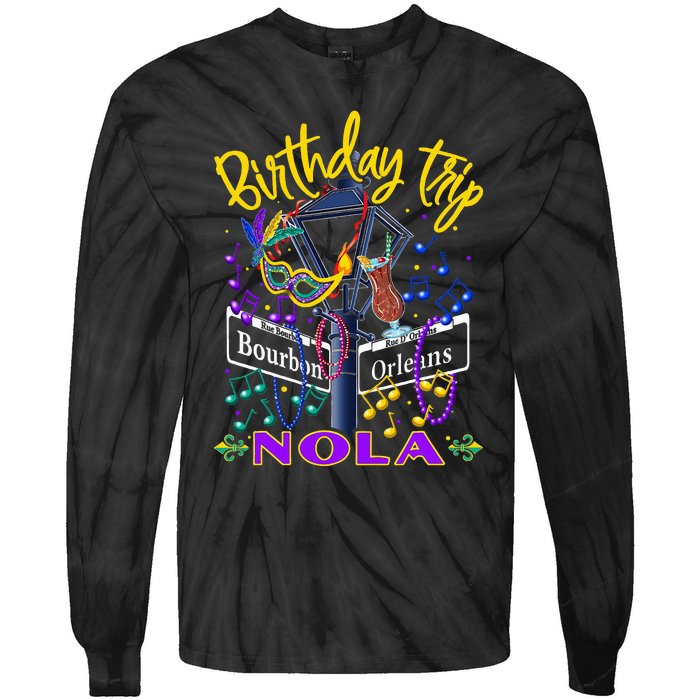 Nola Birthday Trip New Orleans Girl Trip Vacay Tie-Dye Long Sleeve Shirt