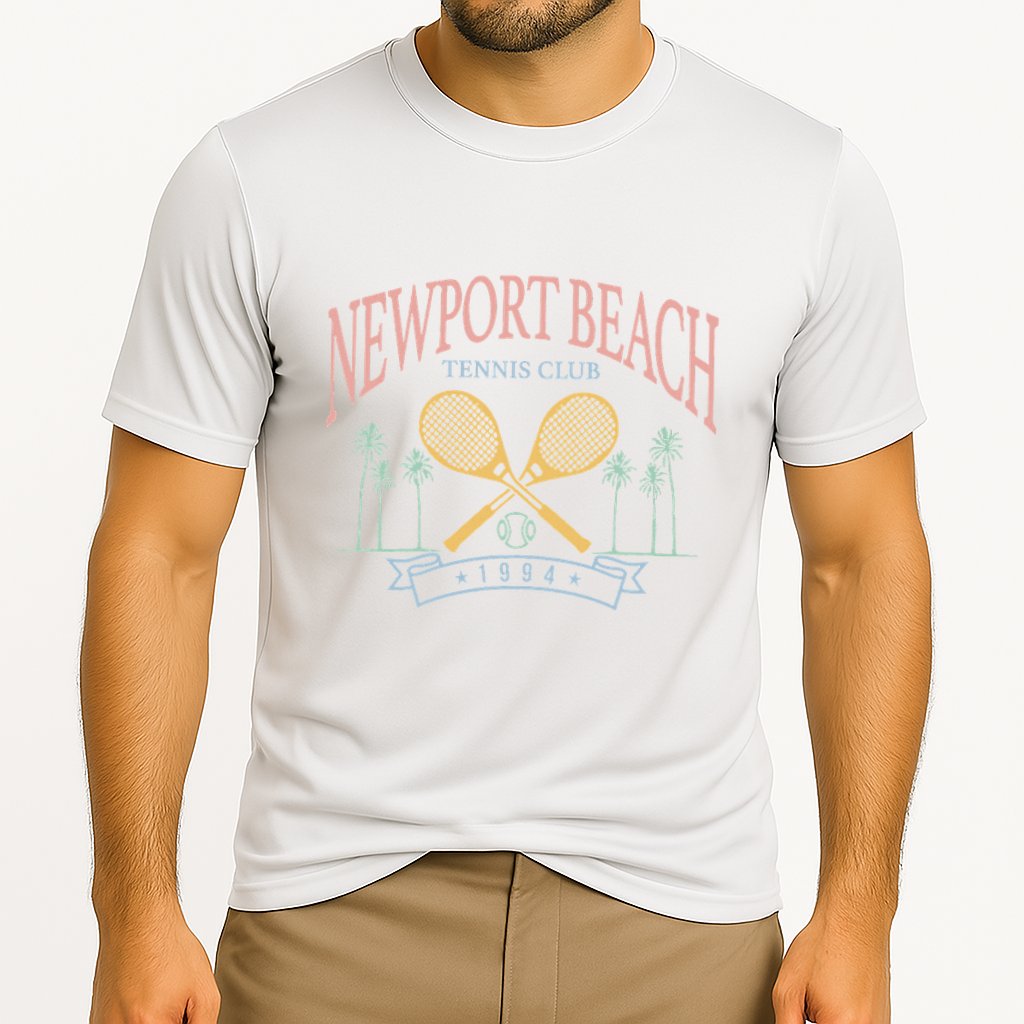 Newport Beach Tennis Club Crossed Racquets Cooling Performance Crew T-Shirt