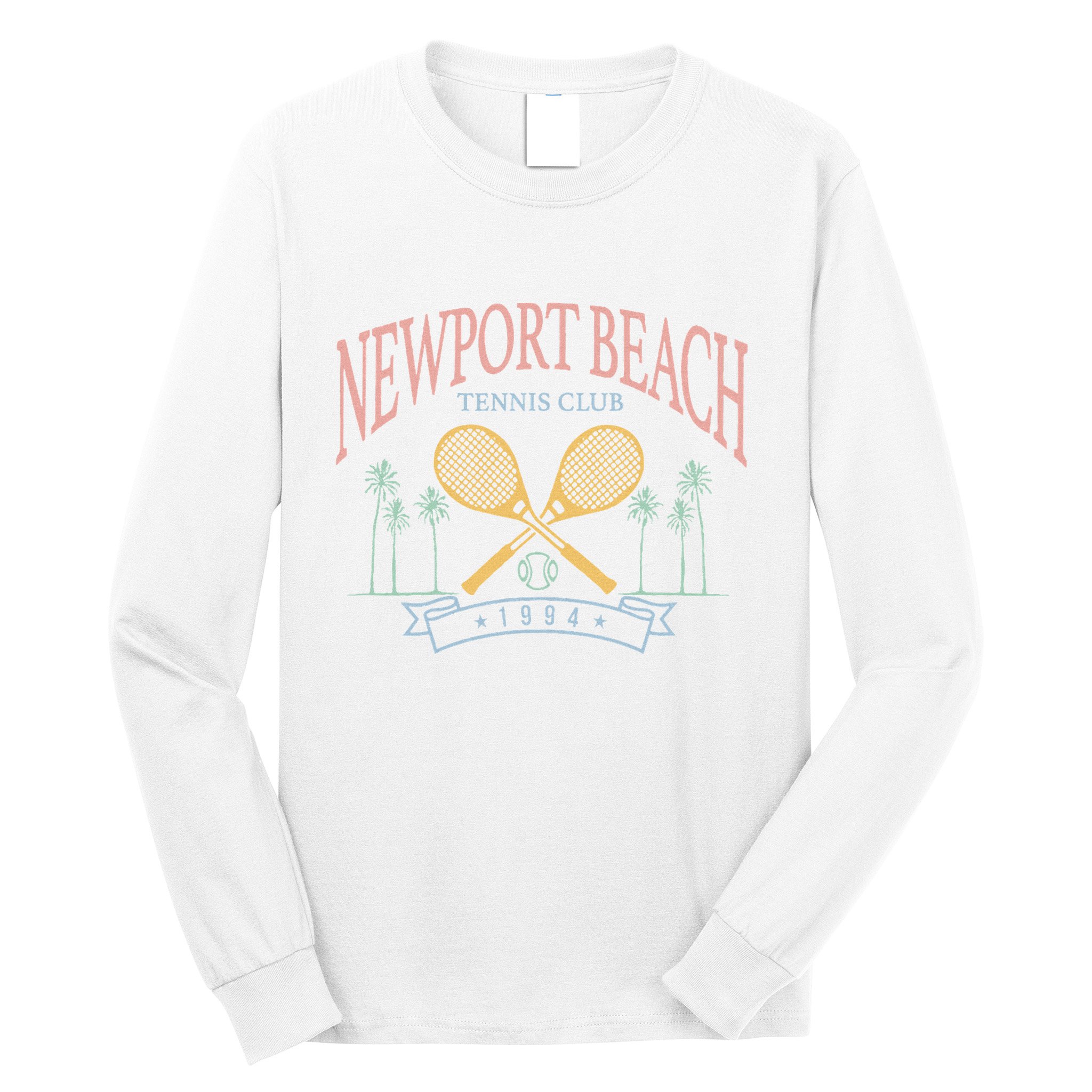 Newport Beach Tennis Club Crossed Racquets Long Sleeve Shirt