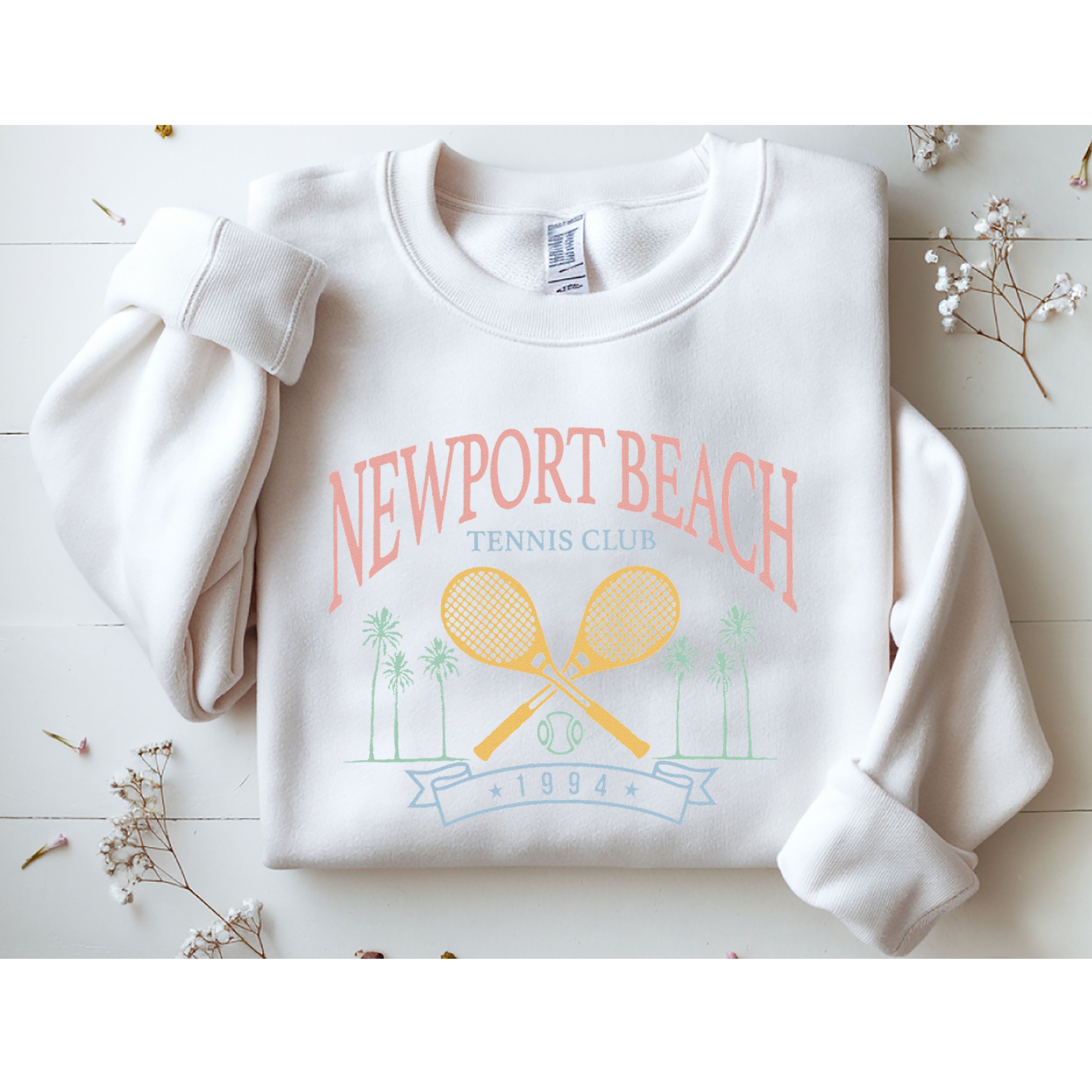 Newport Beach Tennis Club Crossed Racquets Sweatshirt