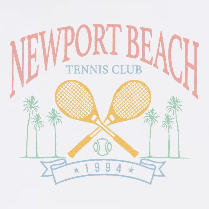 Newport Beach Tennis Club Crossed Racquets Youth Performance Sprint T-Shirt