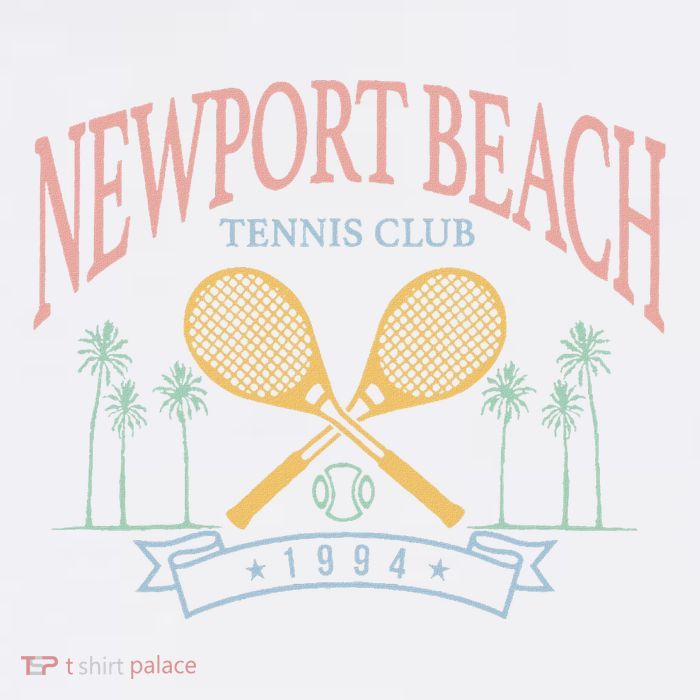 Newport Beach Tennis Club Crossed Racquets Premium T-Shirt