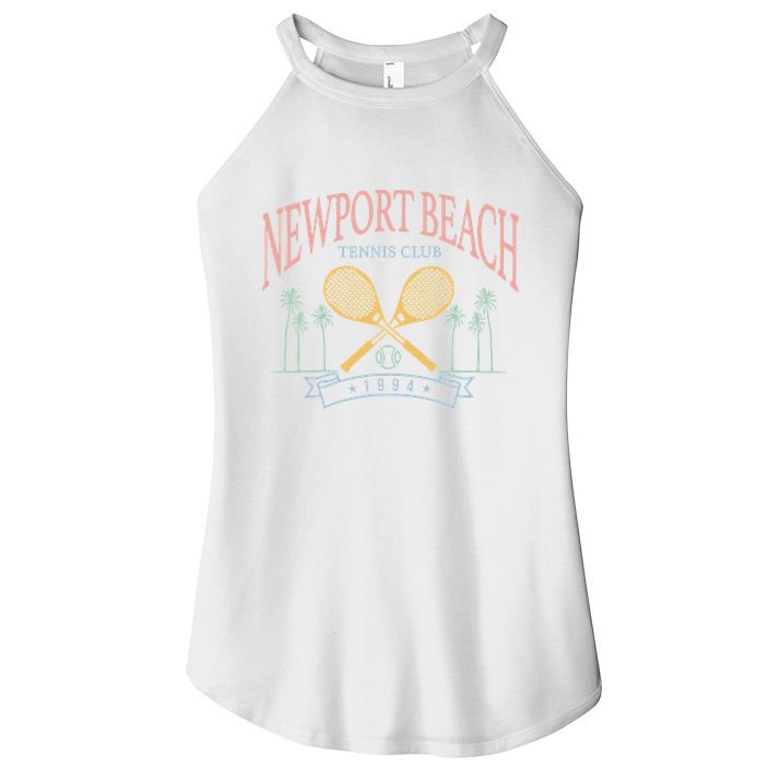 Newport Beach Tennis Club Crossed Racquets Women's Perfect Tri Rocker Tank