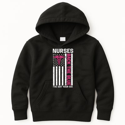 Nurses Back The Blue Ive Got Your Six Kids Hoodie