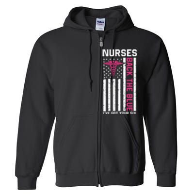 Nurses Back The Blue Ive Got Your Six Full Zip Hoodie