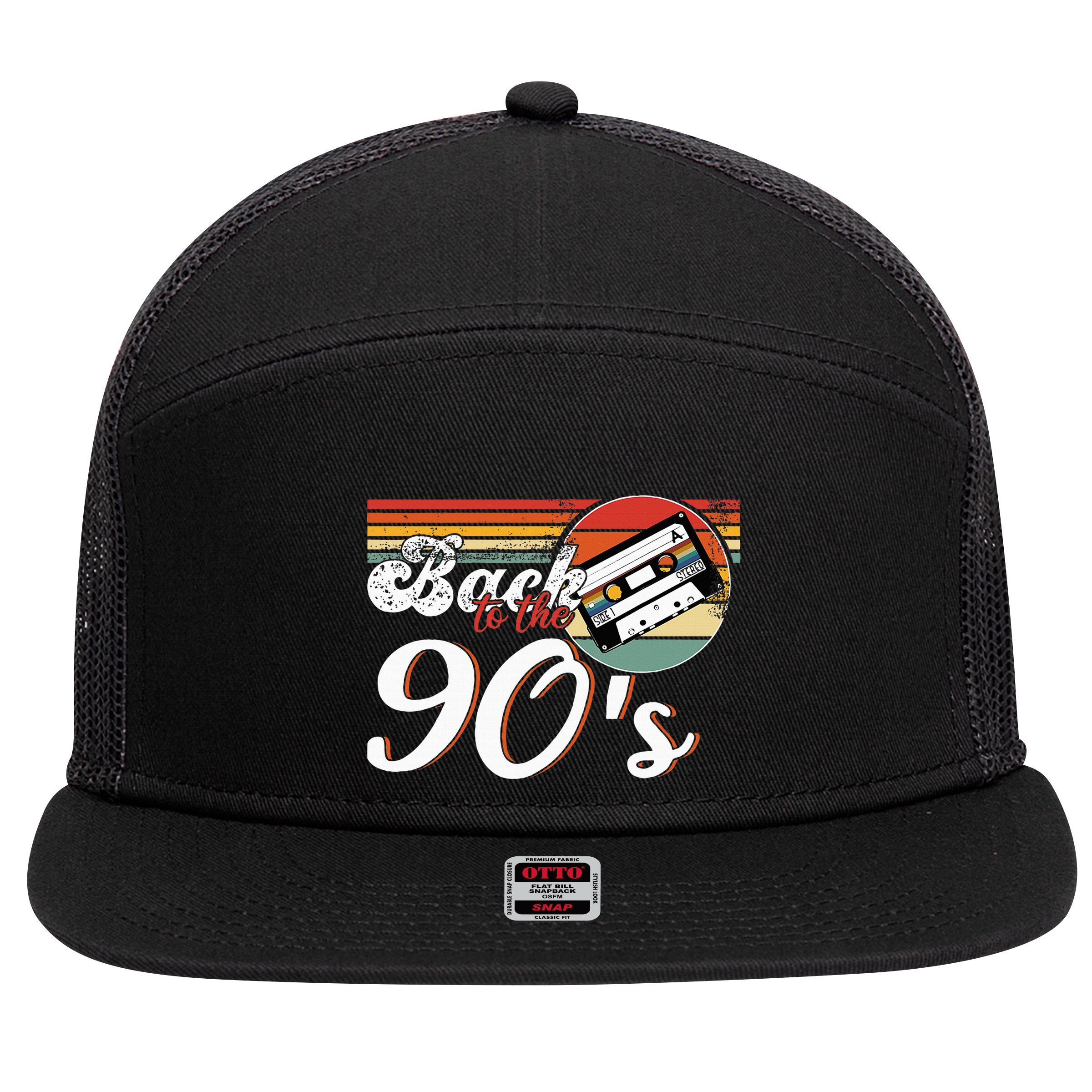 Nineties Back To The 90s Retro Cassette 90S 7 Panel Mesh Trucker Snapback Hat