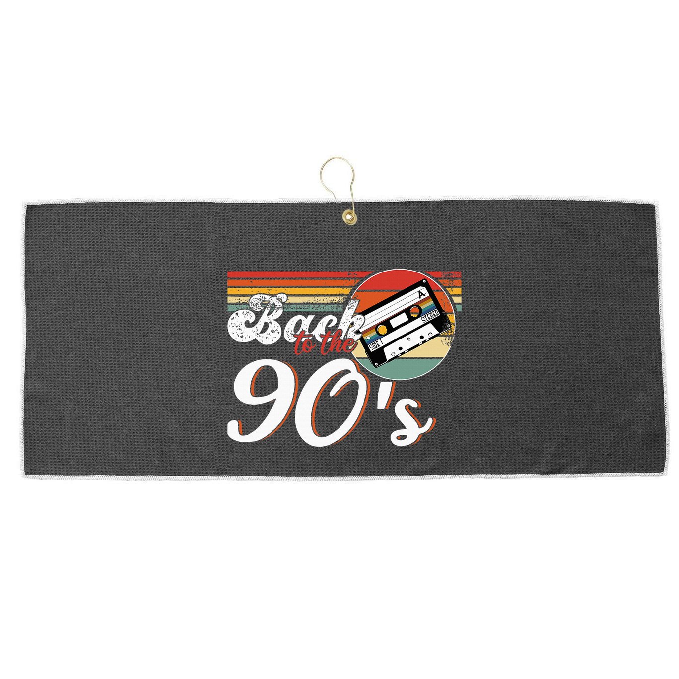 Nineties Back To The 90s Retro Cassette 90S Large Microfiber Waffle Golf Towel