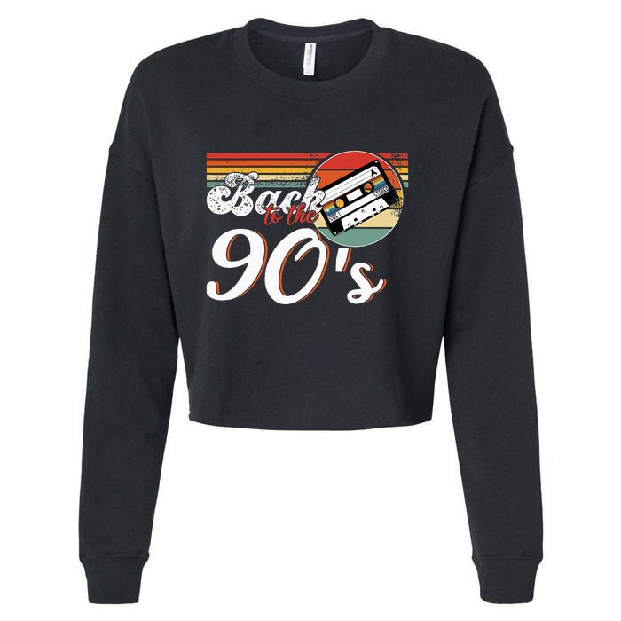 Nineties Back To The 90s Retro Cassette 90S Cropped Pullover Crew