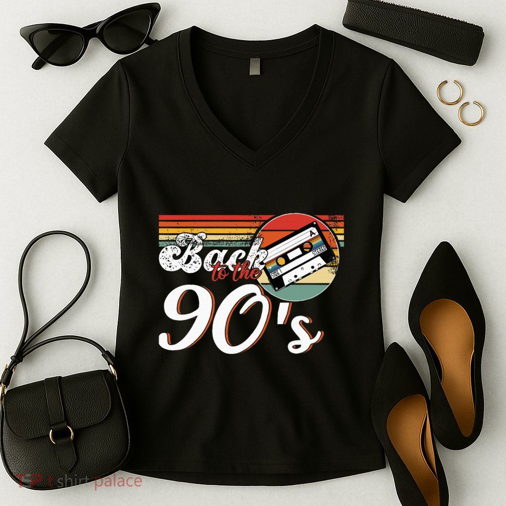 Nineties Back To The 90s Retro Cassette 90S Women's V-Neck T-Shirt