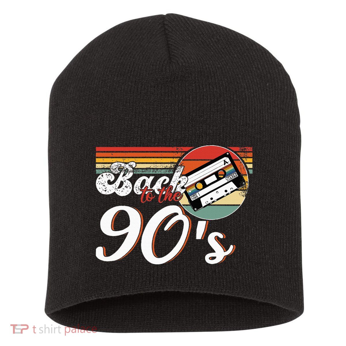 Nineties Back To The 90s Retro Cassette 90S Short Acrylic Beanie