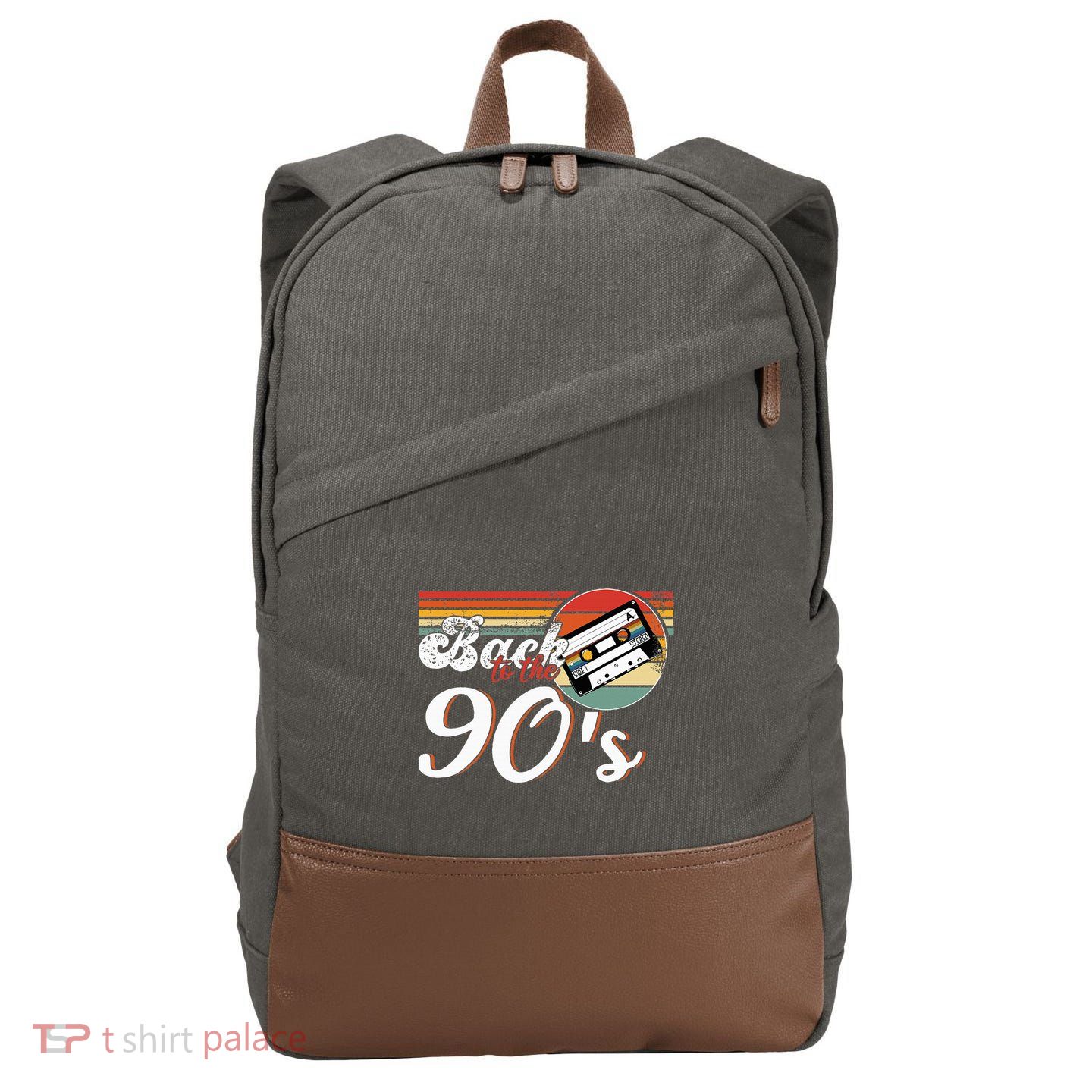 Nineties Back To The 90s Retro Cassette 90S Cotton Canvas Backpack