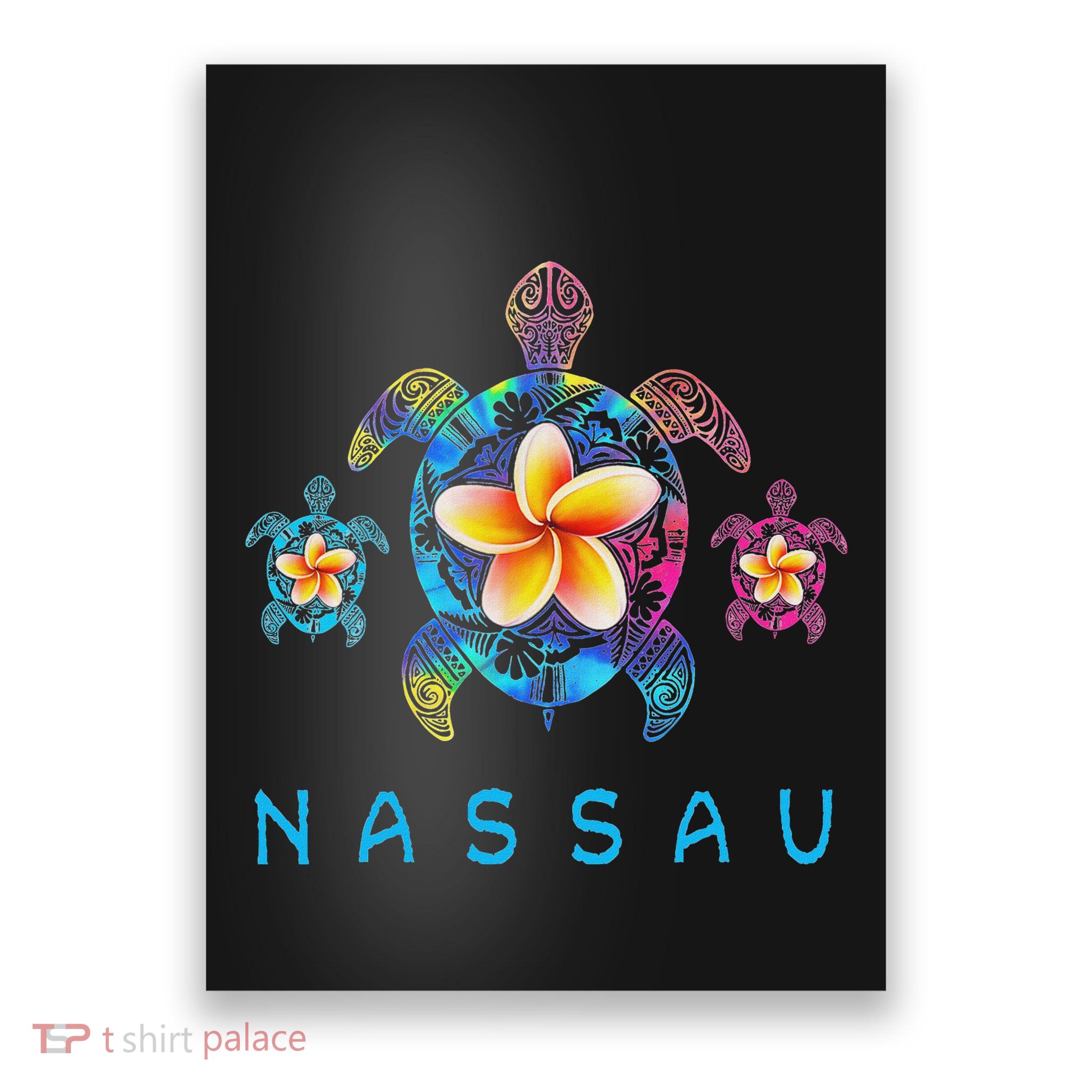 Nassau Bahamas Tribal Tie Dye Sea Turtle Poster