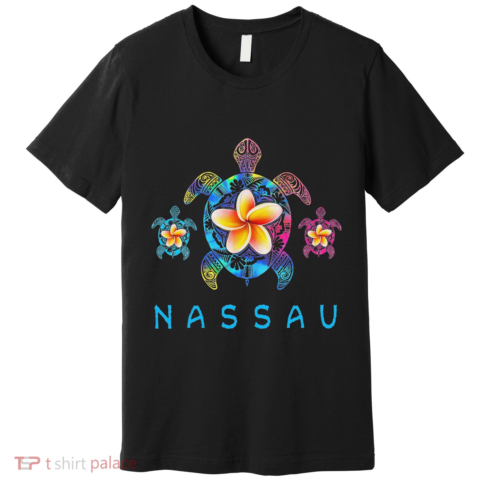 Nassau Bahamas Tribal Tie Dye Sea Turtle Premium T-Shirt