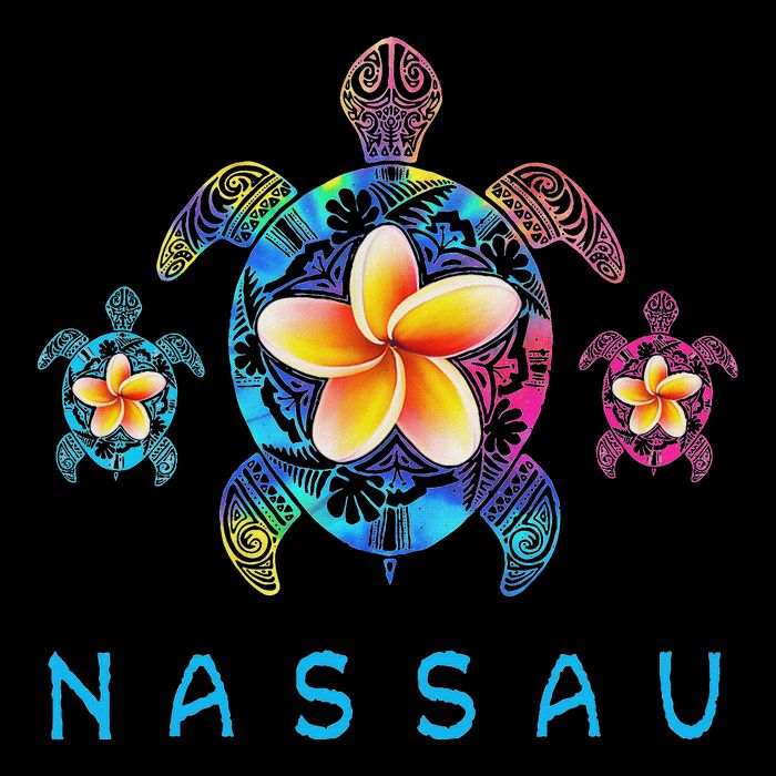 Nassau Bahamas Tribal Tie Dye Sea Turtle Womens Tank Top