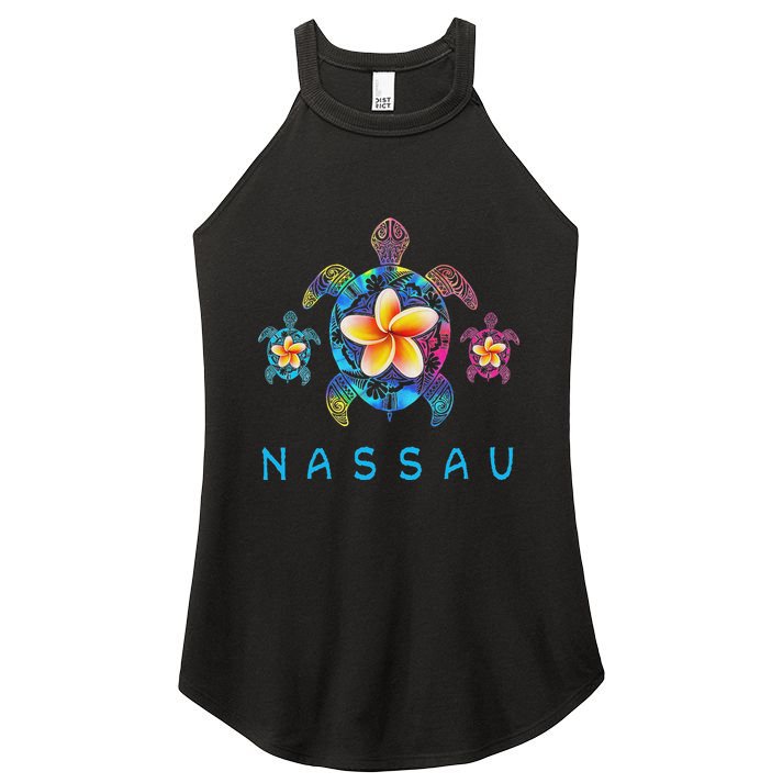 Nassau Bahamas Tribal Tie Dye Sea Turtle Women's Perfect Tri Rocker Tank