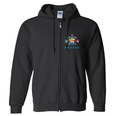 Nassau Bahamas Tribal Tie Dye Sea Turtle Full Zip Hoodie