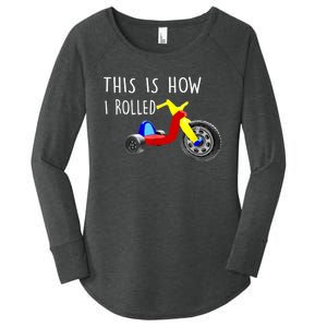 Nostalgic Big Tricycle Wheel This Is How I Rolled 70s 80s Women's Perfect Tri Tunic Long Sleeve Shirt