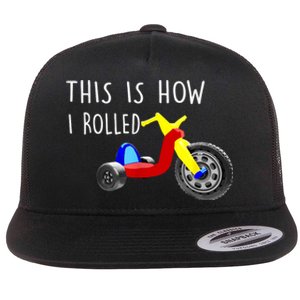 Nostalgic Big Tricycle Wheel This Is How I Rolled 70s 80s Flat Bill Trucker Hat