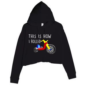 Nostalgic Big Tricycle Wheel This Is How I Rolled 70s 80s Crop Fleece Hoodie