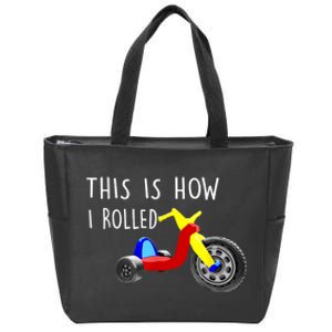 Nostalgic Big Tricycle Wheel This Is How I Rolled 70s 80s Zip Tote Bag