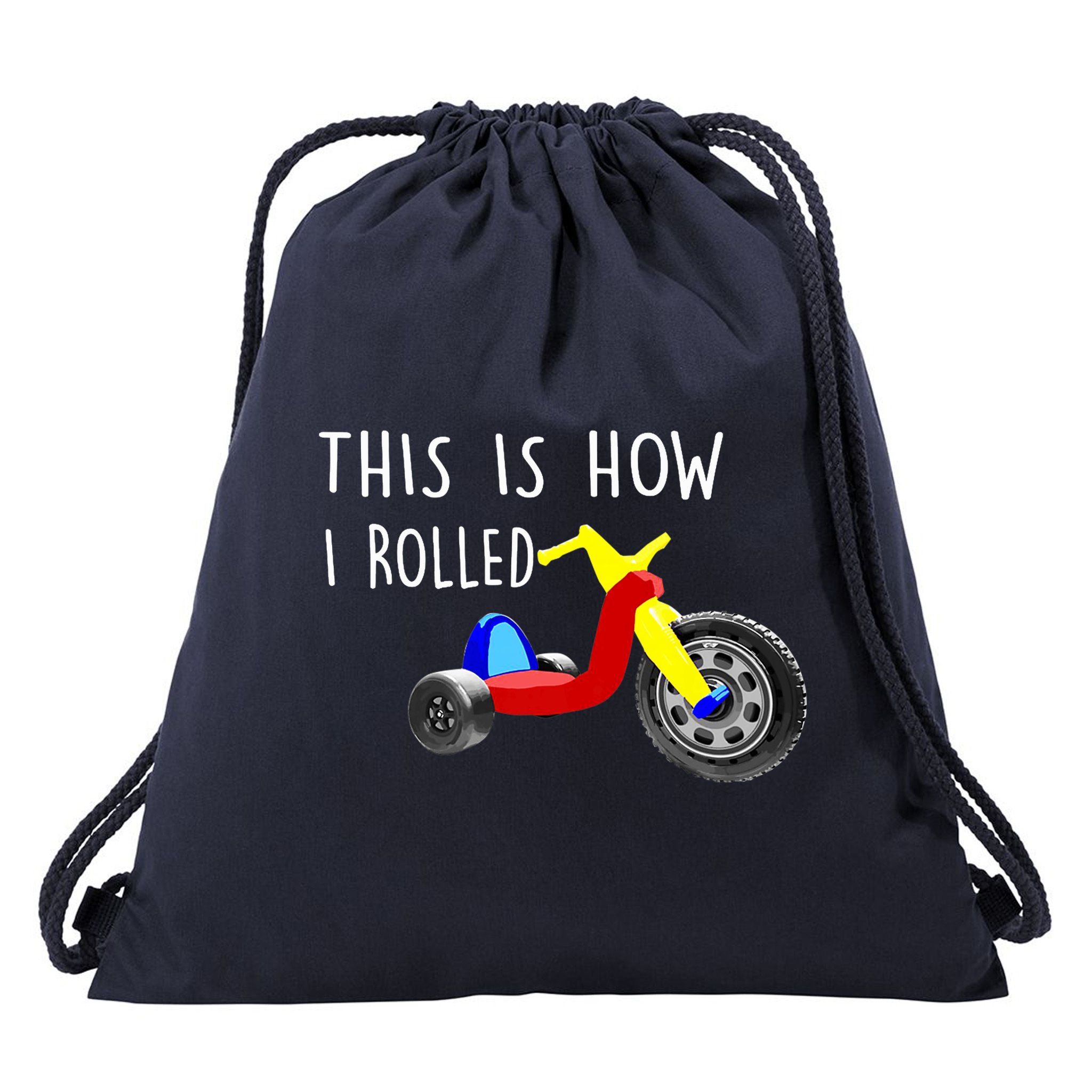 Nostalgic Big Tricycle Wheel This Is How I Rolled 70s 80s Premium Drawstring Bag